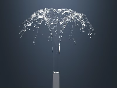 Elegant Transparent Glass With Dynamic Water Splash On Dark Background 3d model
