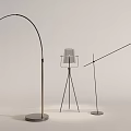 Modern Floor Lamps Featuring Arc Design Tripod Base And Minimalist Structures 3d model