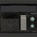 PHILIPS Vintage Portable Radio Classic Design With Handle And Knobs