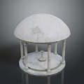 Classic White Stone Dome Gazebo Structure With Circular Base And Columns 3d model