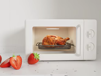 Kitchen Microwave Barbecue Food Strawberry 3d model