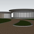 Modern Architecture Curve Building Curve Sales Department Curve Commercial Restaurant Bookstore Rural Architecture Exhibition Center 3d model
