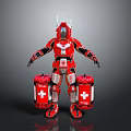 Red Cross Medical Robot With Emergency Rescue Equipment And Armor