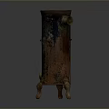 Antique Rusted Metal Stove With Legs Side Opening And Decorative Handles