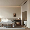 Modern Bedroom Interior Design With Large Bed Natural Light And Decorative Wall Art