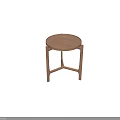 Modern Coffee Table With Solid Wood Construction Circular Top And Geometric Leg Design 3d model
