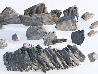 Landscape Stone Garden Stone Set Stone Block Stone Courtyard Stone 3d model