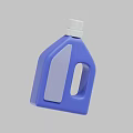 Laundry Detergent Blue Bottle with White Cap Handle and Transparent Window