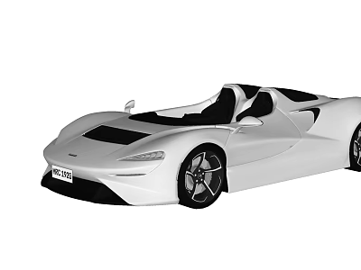 White Modern Convertible Sports Car With Sleek Design Black Seats And Alloy Wheels 3d model