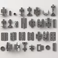 Assorted Metal Hardware Fittings Including Hinges And Furniture Connectors