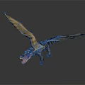 Realistic Pterosaur Creature Character With Textured Skin Open Mouth And Outstretched Wings