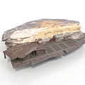 Rustic Wooden Platform Hut On Multi Layered Natural Rock Structure