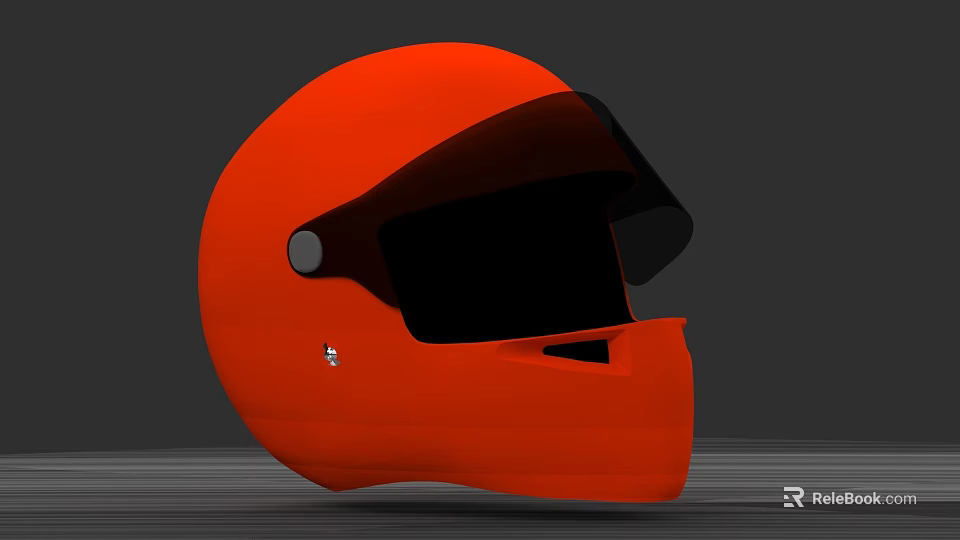 Car Racing Red Helmet Design For Automotive Sports Safety Gear 3d model 