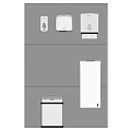 Commercial Restroom Equipment Including Hand Dryer Paper Towel Dispenser Soap Dispenser And Waste Bin