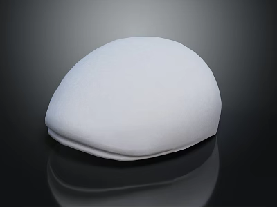 White Stylish Beret Hat Fashion Accessory With Minimalist Design And Comfortable Fit 3d model