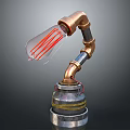 Industrial Style Copper Pipe Table Lamp With Clear Glass Shade And Vintage Filament