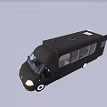 Modern Black Bus With Multiple Windows And Roof Equipment Design 3d model