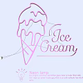 Pink Ice Cream Shape Neon Lamp Set For Decorative Wall Lighting 3d model
