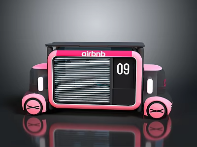 Airbnb 09 Pink And Black Computer Device With Stylish Grille Design And Modern Smart Features 3d model
