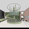 Kindergarten Indoor Activity Space With Spiral Slide Circular Structure For Children