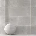 Modern Gray Textured Wall Components With White Spherical Decorative Element