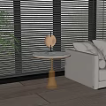 Modern Living Room Side Table With Round Marble Top And Gold Metal Base