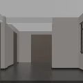 Modern Fashion Store Interior With Golden Framed Display Shelves White Counter And Various Products