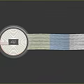 Circular Electronic Device With Pink Display Showing Number 24 And Flexible Ribbon Cable