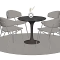 Leisure Table and Chair Negotiation Table and Chair Dining Table and Chair 3d model