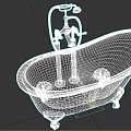 Elegant Black Freestanding Bathtub With Claw Feet And Classic Faucet Design