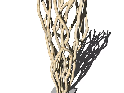 Decorative Ornament Set with Intertwined Natural Branches for Modern Home Interior Decoration 3d model