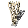 Decorative Ornament Set with Intertwined Natural Branches for Modern Home Interior Decoration