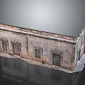 Old Vintage Building With Weathered Stone Facade Decorative Details Wooden Doors And Windows