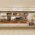 Modern Dessert Shop Exterior With Marble Walls Display Cases Warm Lighting And Fresh Pastries
