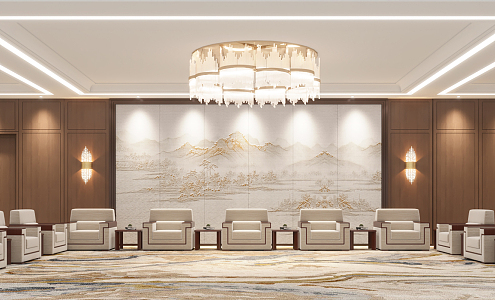 New Chinese Reception Room 3d model