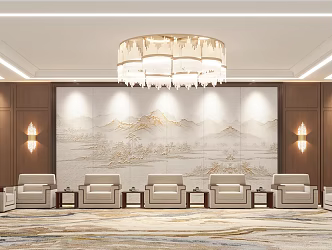 New Chinese Reception Room 3d model