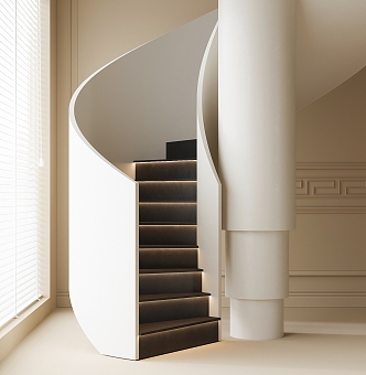 modern revolving staircase 3d model