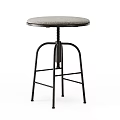 Bar Stools with Adjustable Height Black Metal Frame and Gray Padded Seat for Kitchen Countertop