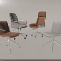 Modern Office Chairs With Various Colors Armrests Swivel Wheels And Metal Legs For Workspace