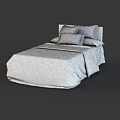 Cozy Plaid Pattern Double Bed With Matching Bedspread And Decorative Pillows