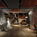 Elegant Bridal Shop Interior With Gray Sofas Red Coffee Table And Wedding Dress