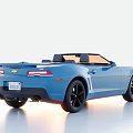 Light Blue Convertible Sports Car With Black Wheels And Open Top Design