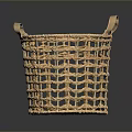 Practical Handwoven Storage Basket With Dual Handles For Home Organization Needs
