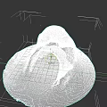 White Stone Game Movie Character Head With Open Mouth Fierce Expression And Circular Base