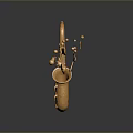 Elegant Golden Saxophone Home Decor Item With Musical Notes And Symbols
