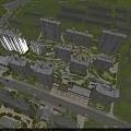 Aerial Planning of Modern Residential Community With High Rise Buildings Green Spaces and Roads
