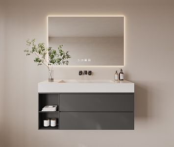 modern sink bathroom cabinet 3d model