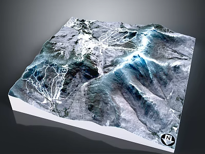 3D Terrain Model Showcasing Mountain Ranges And Detailed Topographic Landform Features 3d model