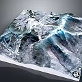3D Terrain Model Showcasing Mountain Ranges And Detailed Topographic Landform Features