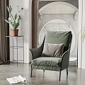 Modern Single Sofa Fabric Single Sofa 3d model
